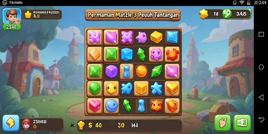 Tampilan gameplay 234E yang menarik saat bermain Match-3.