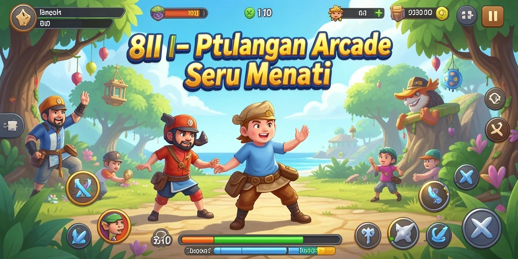 Tampilan gameplay menegangkan dan interaktif dari game Arcade 8II.