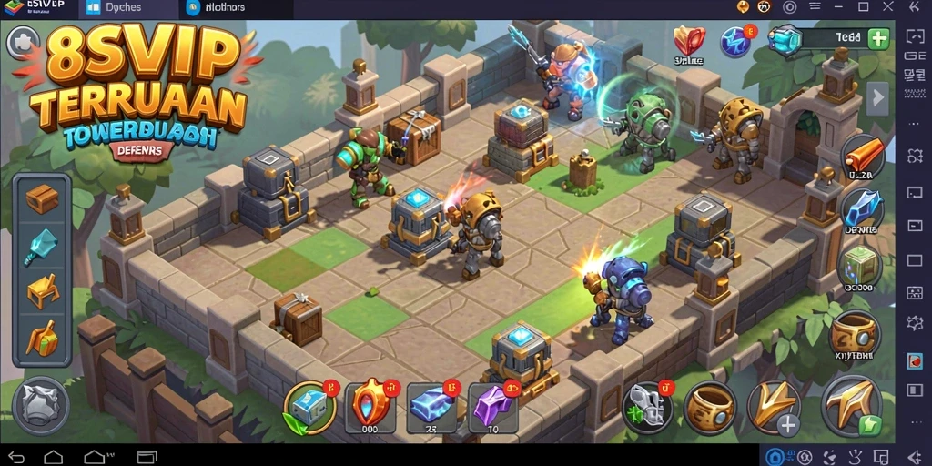 Gambaran seru gameplay Tower Defense di 8SVIP.