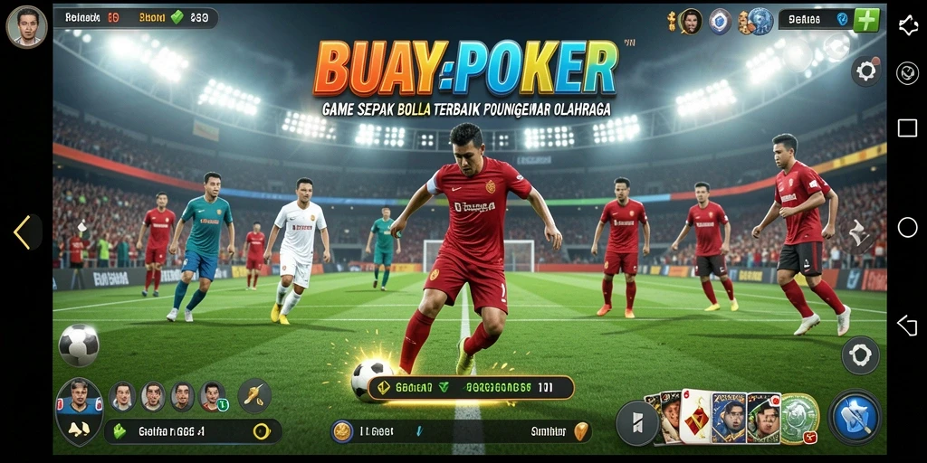 Tampilan gameplay seru di BUAYAPOKER dengan aksi sepak bola yang mendebarkan.