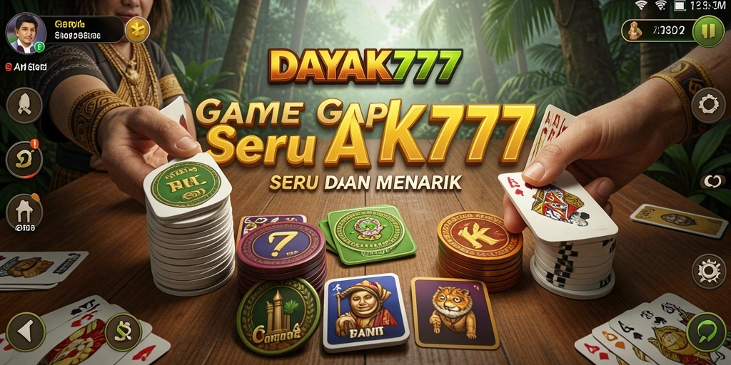 Screenshot utama DAYAK777 menampilkan gameplay Gaple yang seru.