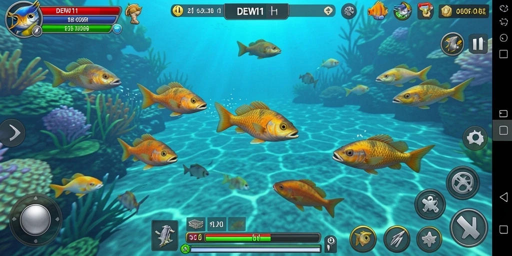 Tampilan gameplay seru di dalam game Tembak Ikan DEWI11.