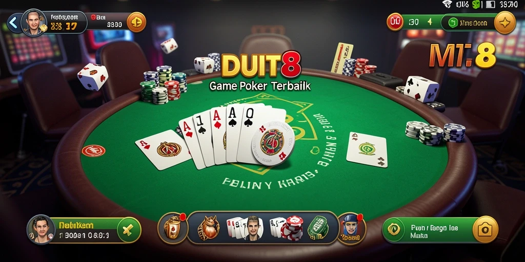 Tampilan menarik gameplay poker di DUIT8 yang seru.