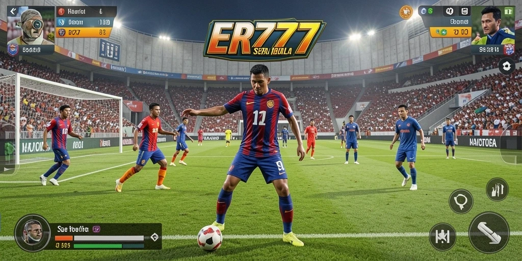 Tampilan gameplay menarik dari game sepak bola ER777.