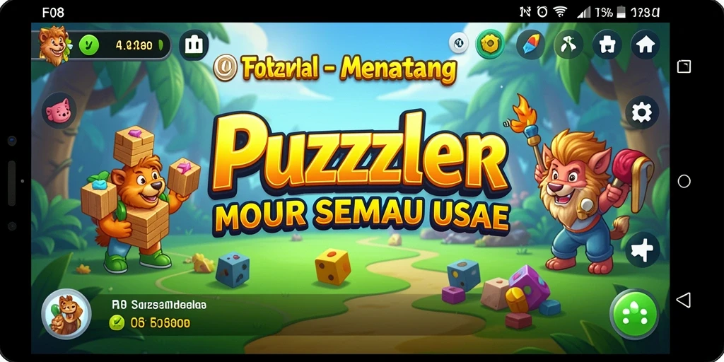 Screenshot gameplay F08 yang menunjukkan sedikit tantangan puzzle.