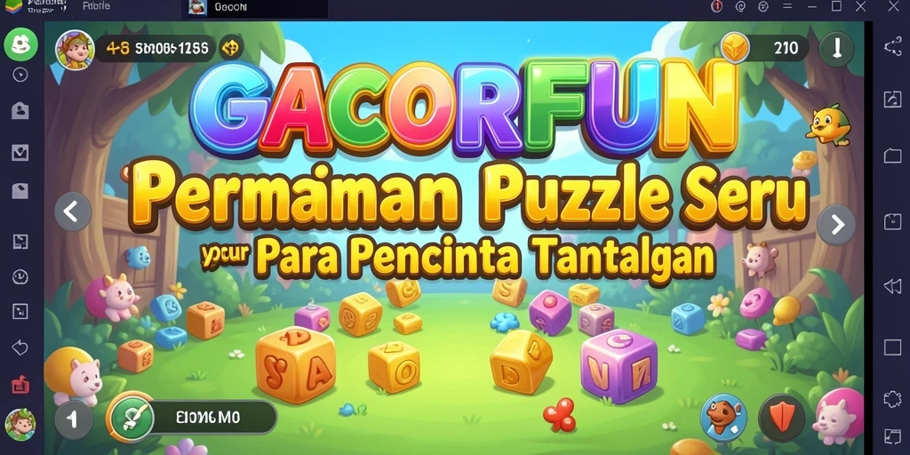 Tampilan permainan puzzle GACORFUN yang menarik dan berwarna.
