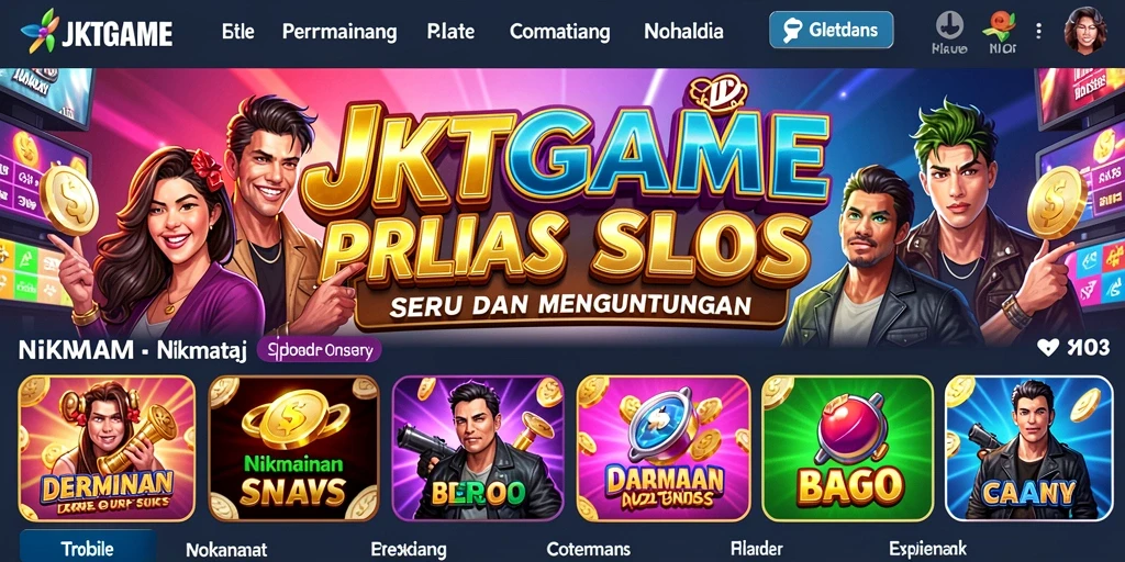 Screenshot utama JKTGAME menampilkan gameplay slot yang menarik dan seru.
