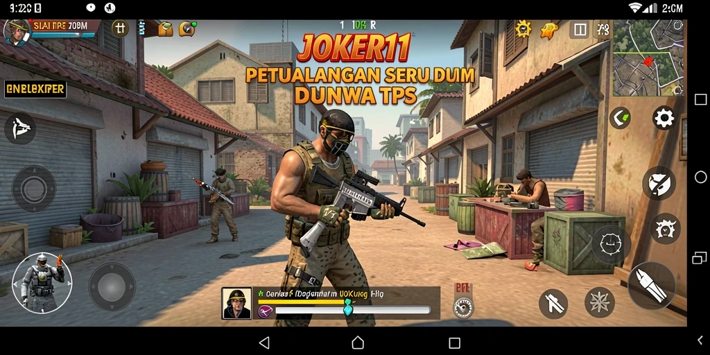 Screenshot gameplay seru dari JOKER11 yang menunjukkan aksi tembak-menembak.
