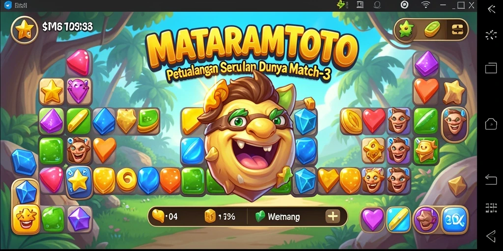 Tampilan gameplay <strong>MATARAMTOTO</strong> yang mengasyikkan dengan kombinasi warna-warni.