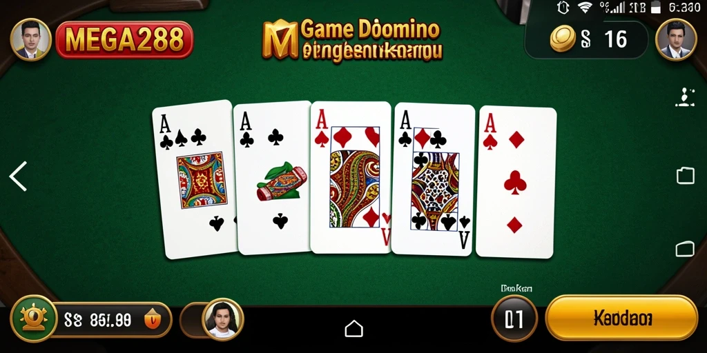 Tampilan seru gameplay Domino di MEGA288 yang menyenangkan.