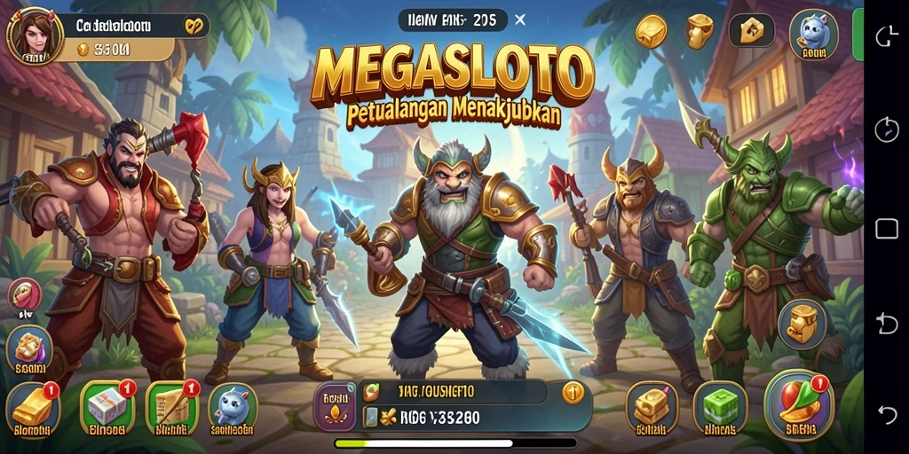Tampilan menakjubkan dari gameplay RPG MEGASLOTO.