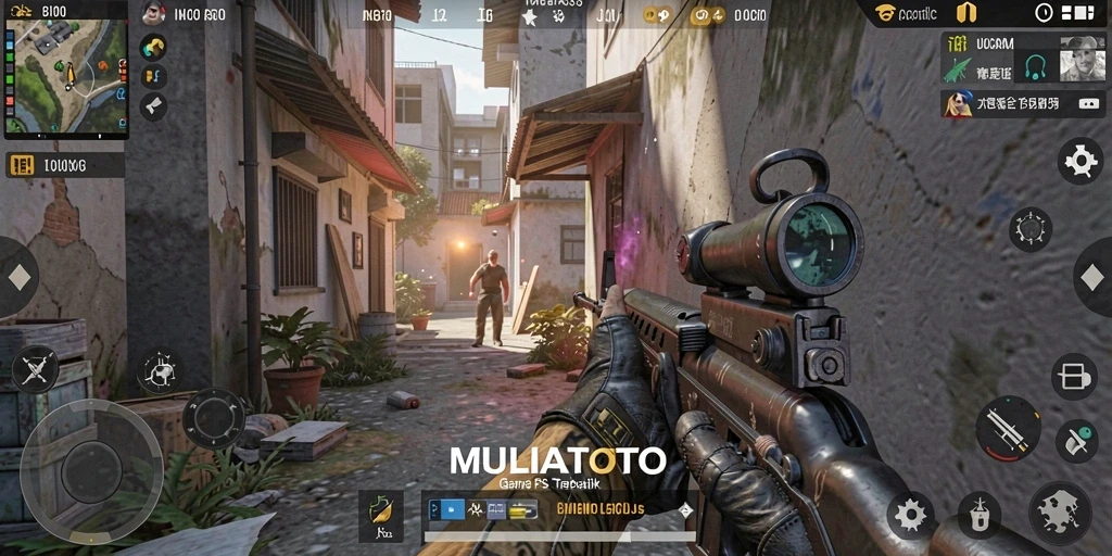 Tampilan menegangkan dari gameplay FPS di MULIATOTO.