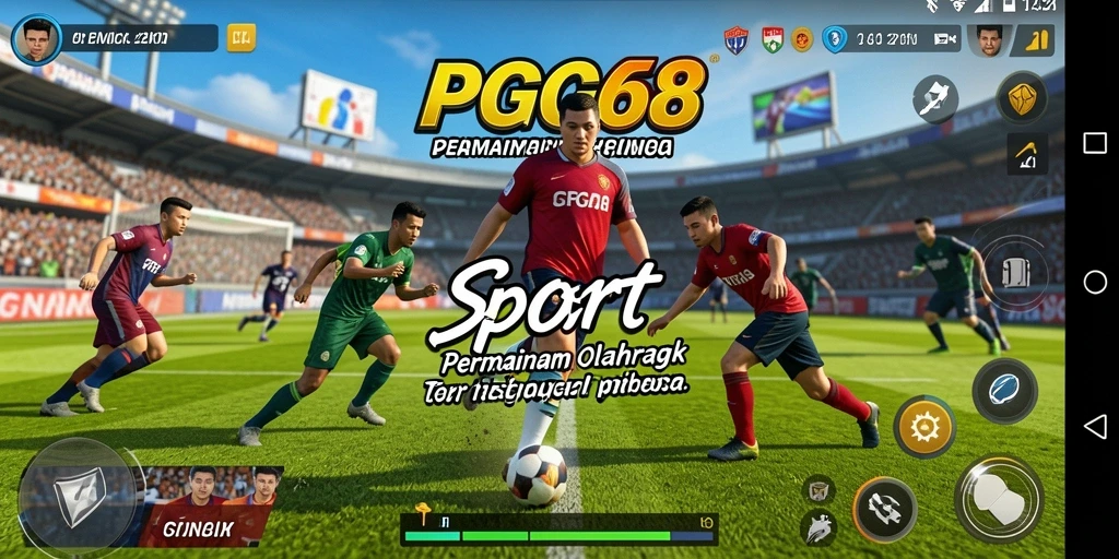Tangkapan layar PGG68 menampilkan dua pemain sedang berkompetisi di lapangan.