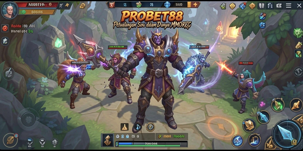 Tangkapan layar gameplay PROBET88 yang menunjukkan aksi seru dalam dunia MMORPG.
