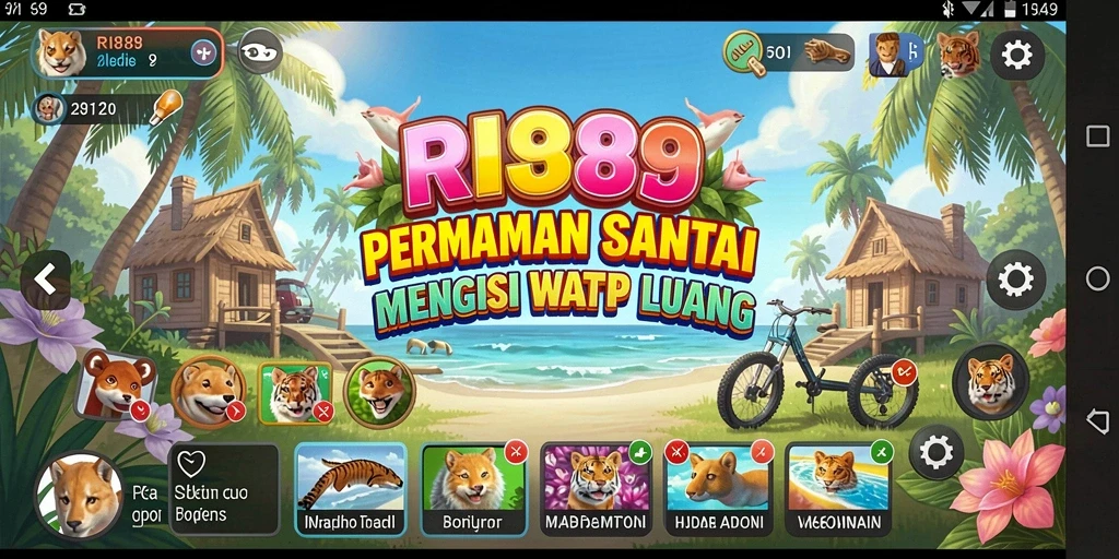 Tampilan gameplay RI889 yang penuh warna dan menyenangkan.