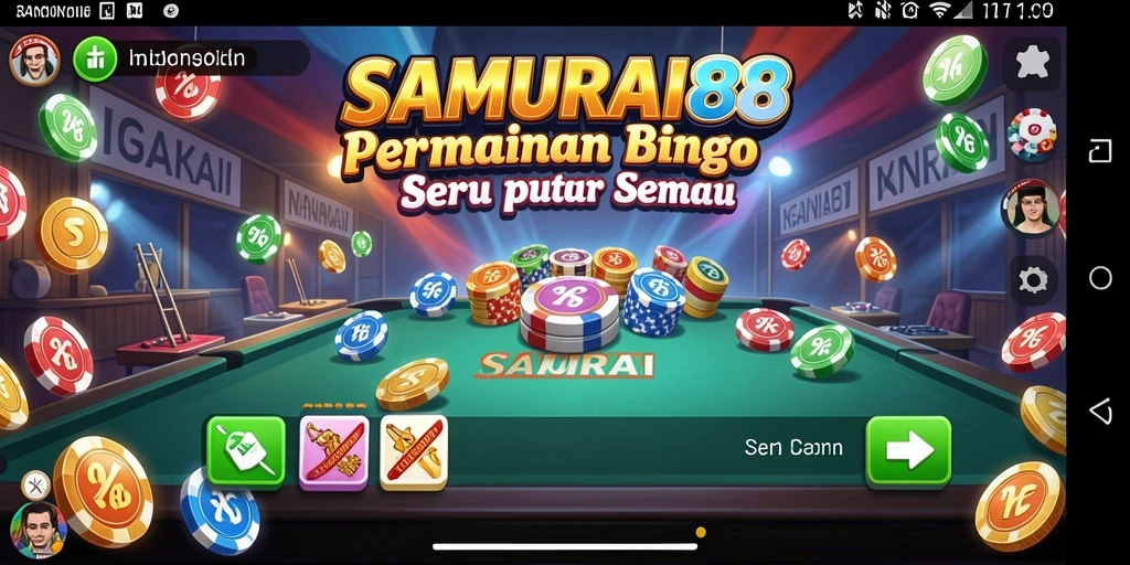 Tampilan layar permainan SAMURAI88 yang penuh warna dan menarik.