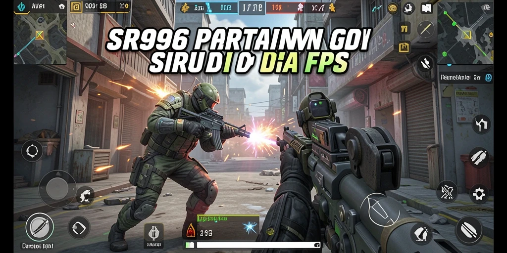 Tampilan gameplay SR996, pertarungan FPS yang mendebarkan.