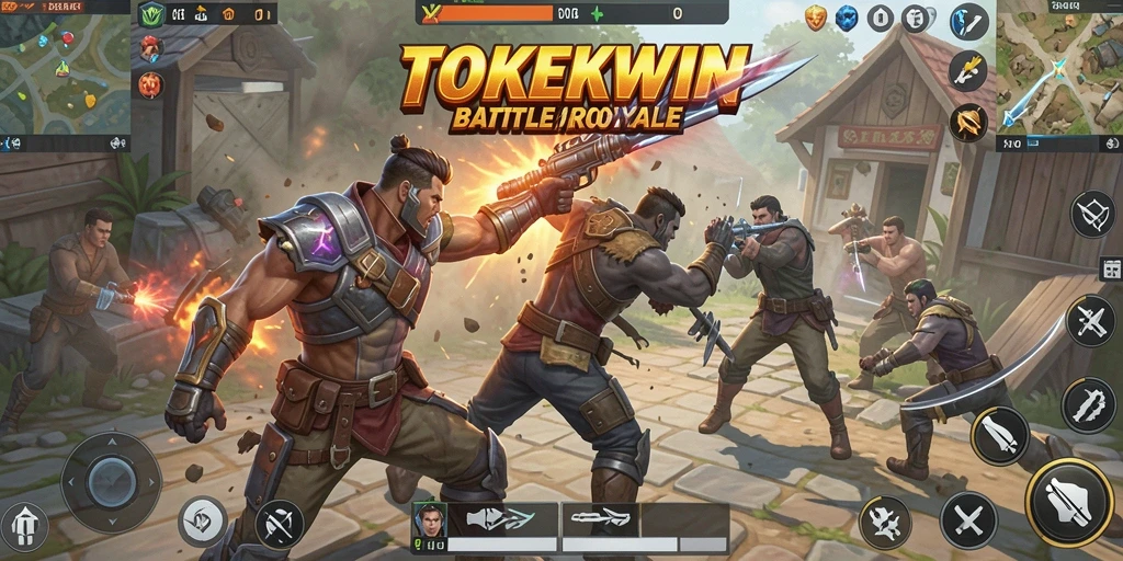 Screenshot menampilkan aksi seru dalam permainan Battle Royale.