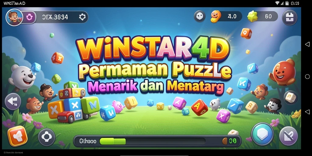 Screenshot gameplay WINSTAR4D memperlihatkan berbagai teka-teki dan tantangannya.